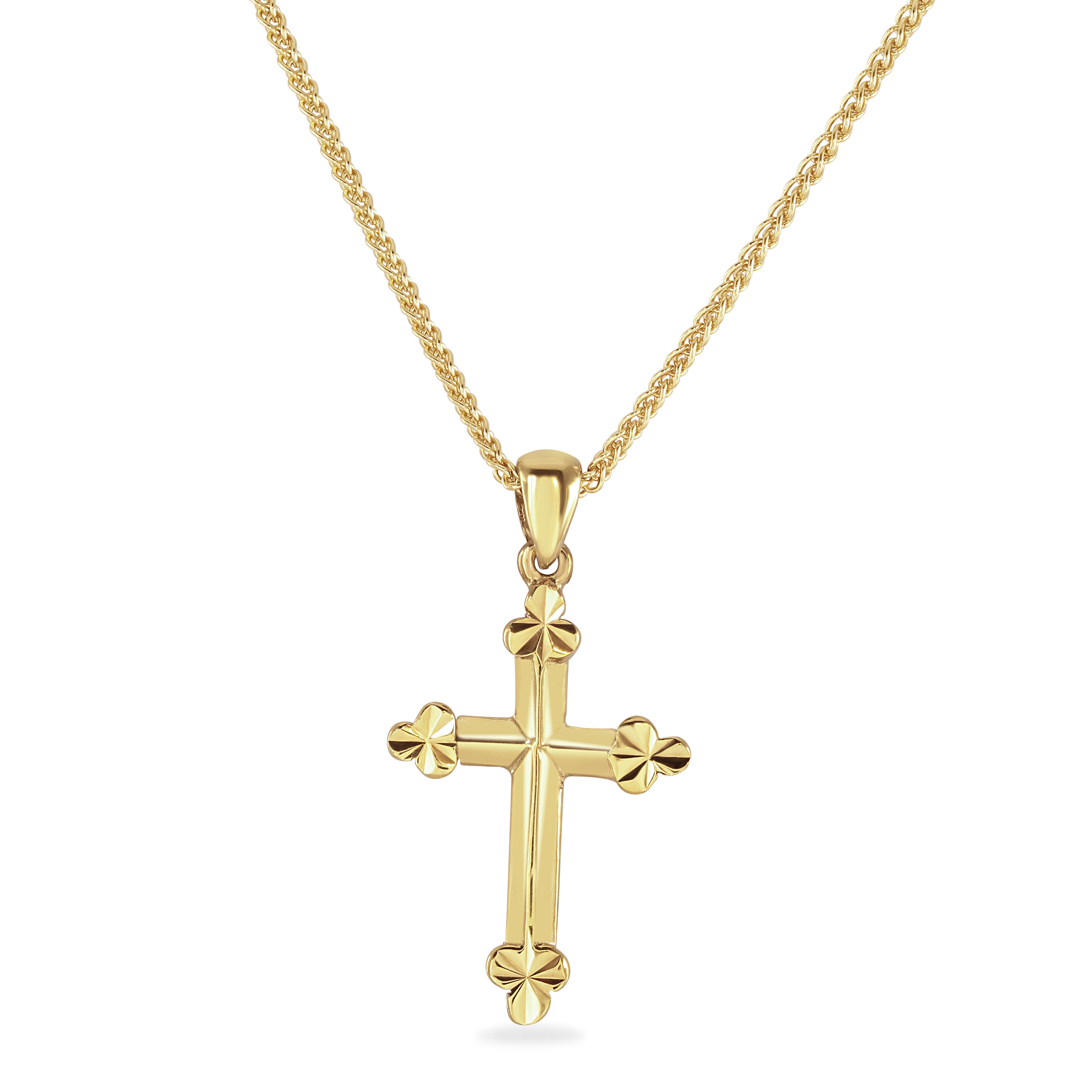 Diamond Cut Cross, 18 Inch Chain | Kensington Jewellery