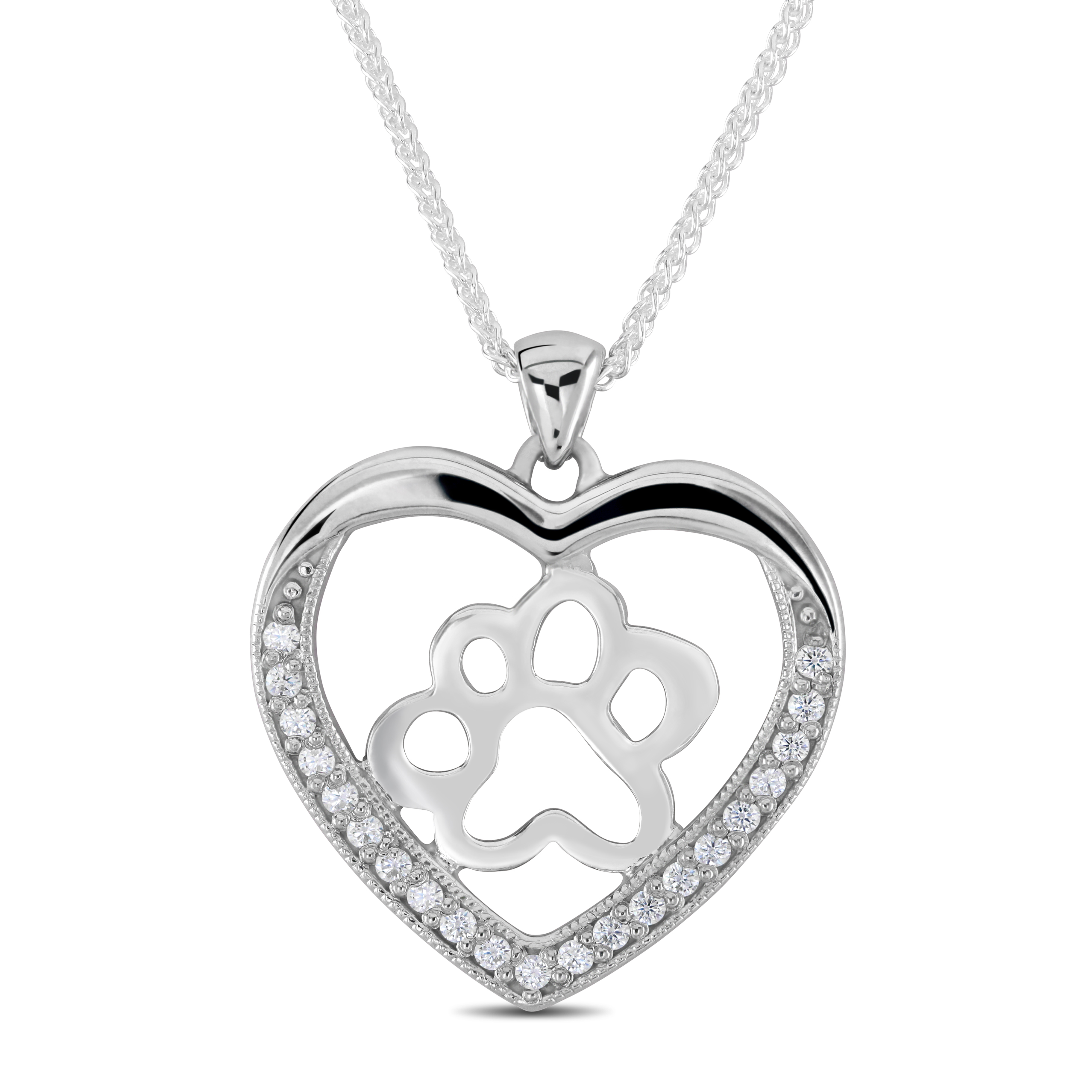 doggie paw heartbeat necklace